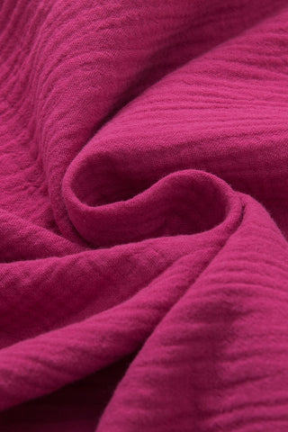 Flutter Sleeve Cotton Top - Raspberry