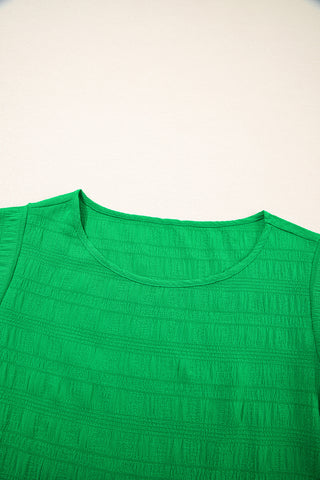 Flutter Sleeve Textured Top - Green