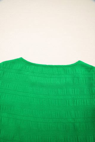 Flutter Sleeve Textured Top - Green