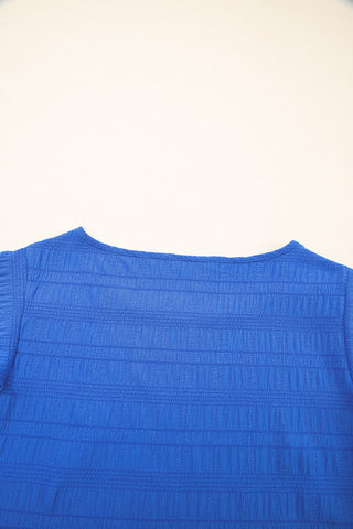 Flutter Sleeve Textured Top - Royal