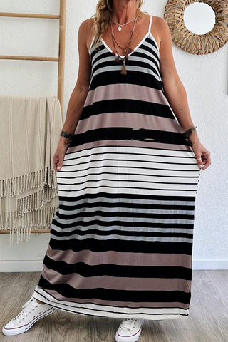 Casual Summer Striped Maxi Dress