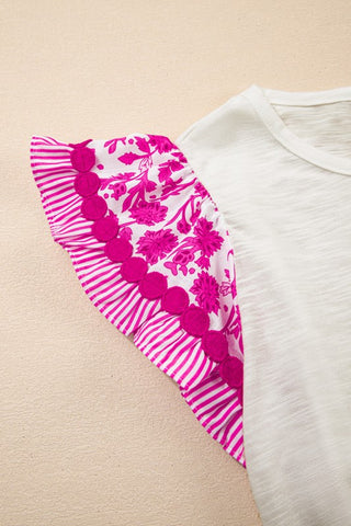 Flutter Sleeve Top - Pink