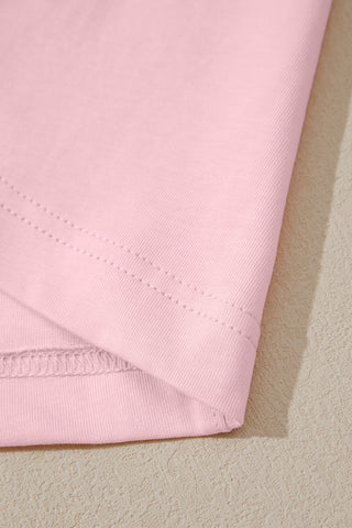 Casual Cotton Two Piece Set - Pink