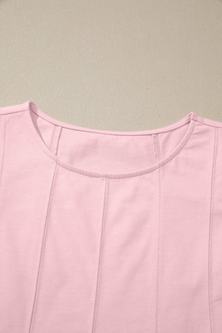 Casual Cotton Two Piece Set - Pink