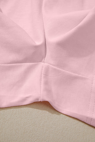 Casual Cotton Two Piece Set - Pink