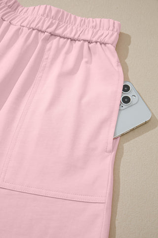 Casual Cotton Two Piece Set - Pink