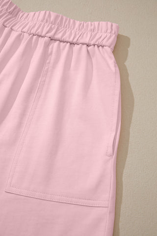 Casual Cotton Two Piece Set - Pink