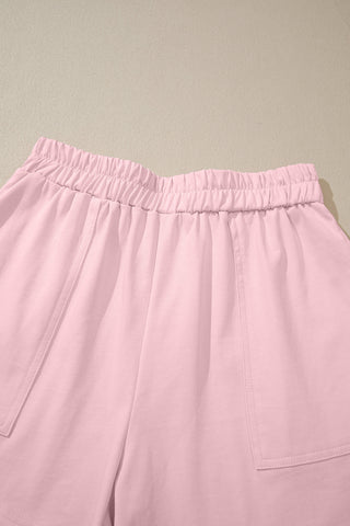 Casual Cotton Two Piece Set - Pink