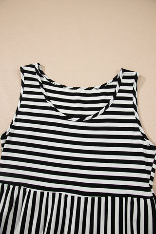 Striped Swing Dress - Black