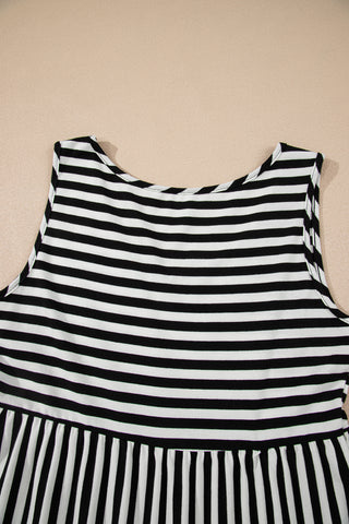 Striped Swing Dress - Black