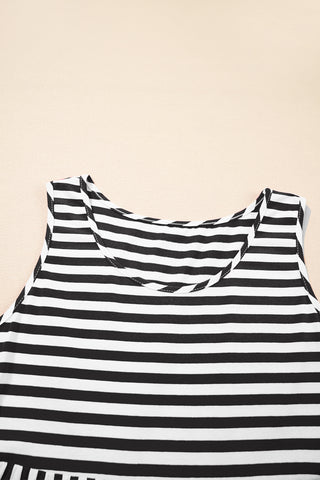 Striped Swing Dress - Black