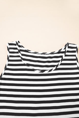 Striped Swing Dress - Black
