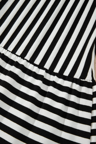 Striped Swing Dress - Black
