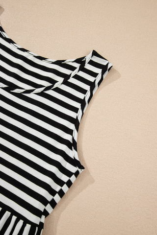 Striped Swing Dress - Black