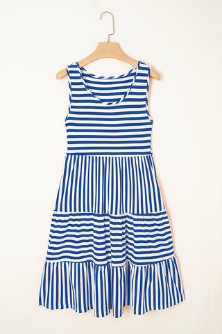 Striped Swing Dress - Blue
