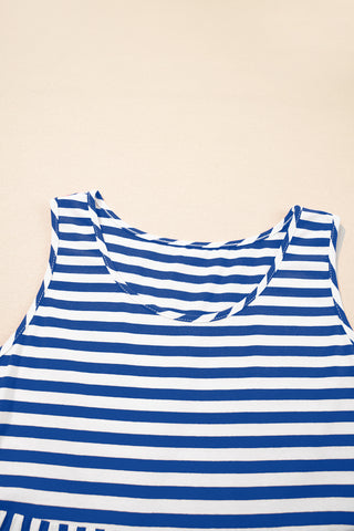 Striped Swing Dress - Blue