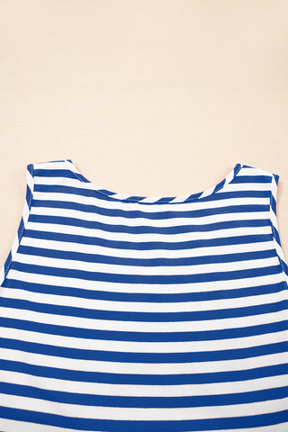 Striped Swing Dress - Blue