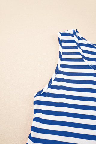 Striped Swing Dress - Blue