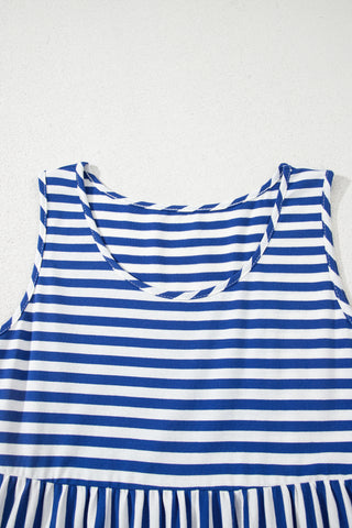 Striped Swing Dress - Blue