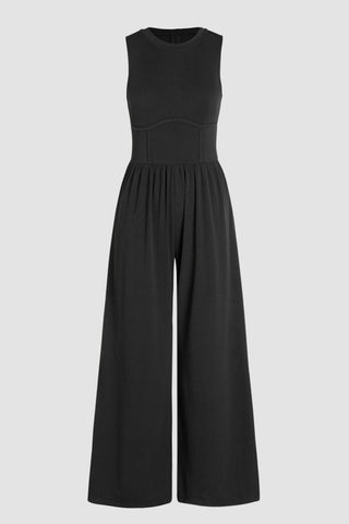 Cinched Waist Jumpsuit - Black