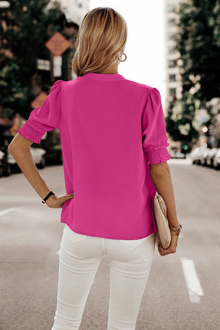 Bubble Sleeve Top - Hot Pink