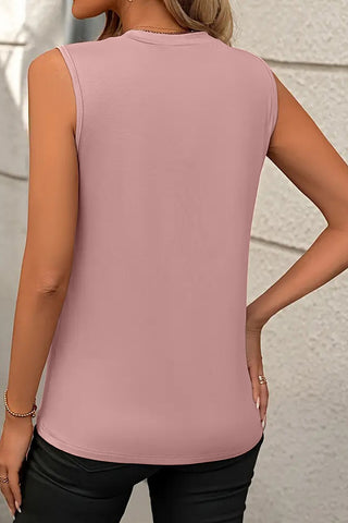 Pleated Sleeveless Top - Pink