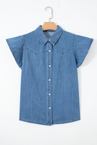 Flutter Sleeve Denim Top