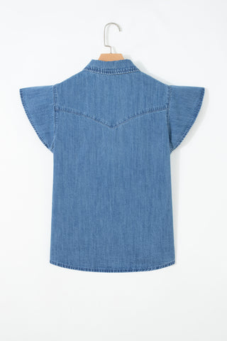 Flutter Sleeve Denim Top