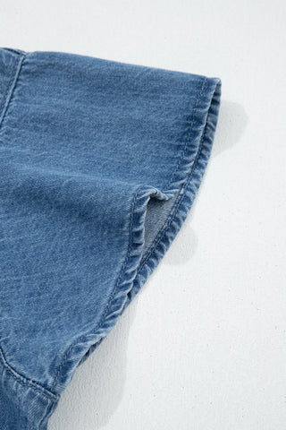 Flutter Sleeve Denim Top