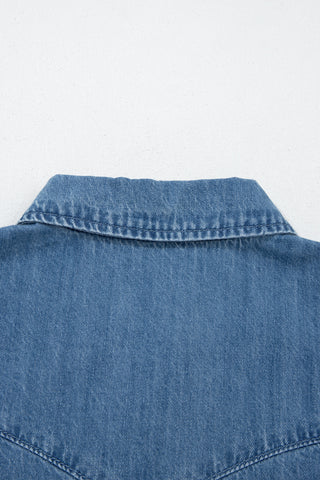 Flutter Sleeve Denim Top