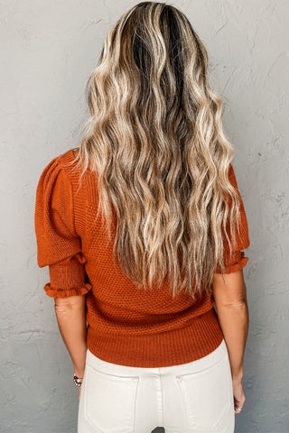Half Sleeve Sweater - Rust