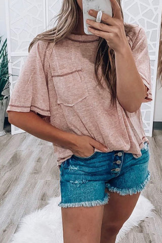 Exposed Seam Top - Dusty Pink