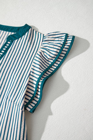 Striped Midi Dress - Green