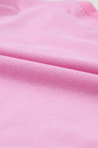 Pearl Detail Banded Bottom Top - Pink