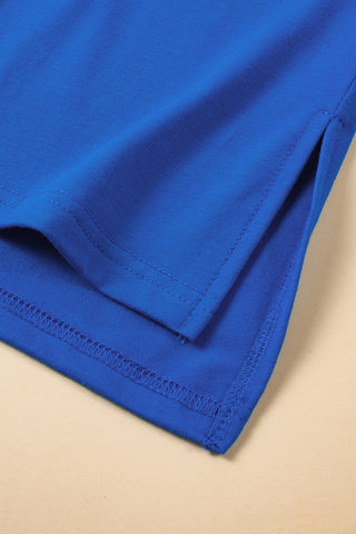 3/4 Sleeve Solid Tee - Blue