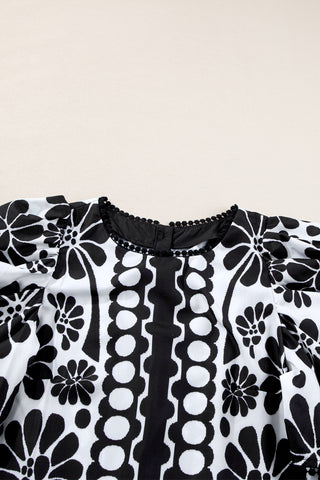Damask Puff Sleeve Top
