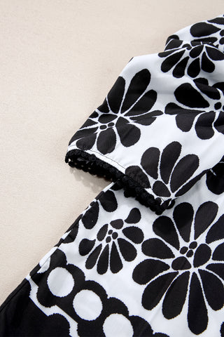 Damask Puff Sleeve Top