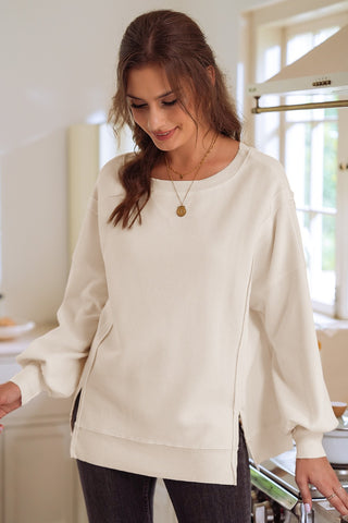 Fall Embrace Flowy Top - Off White