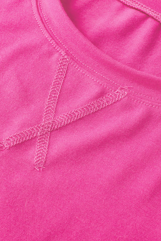 3/4 Sleeve Solid Tee - Hot Pink