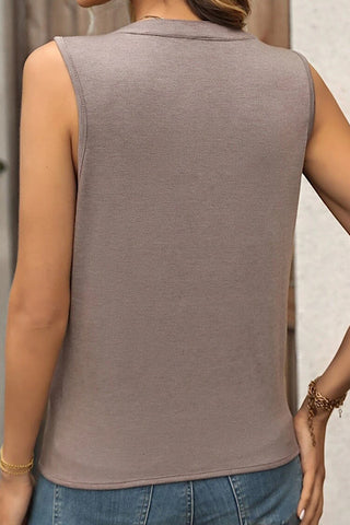 Pleated Sleeveless Top