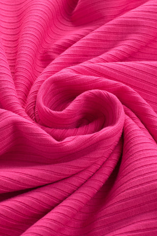 Ribbed Half Sleeve Top - Pink