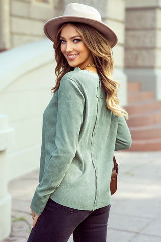 Henley Fall Top - Green