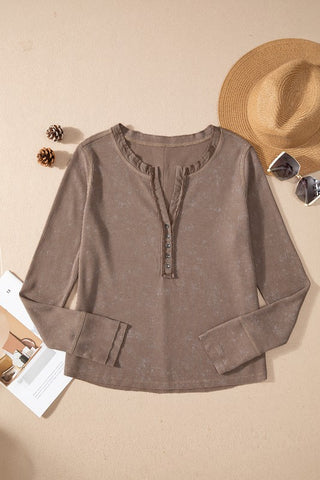 Henley Fall Top - Brown