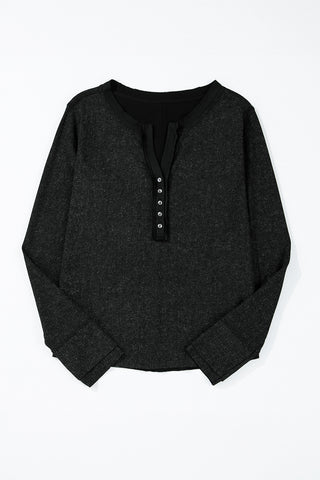 Henley Fall Top - Black