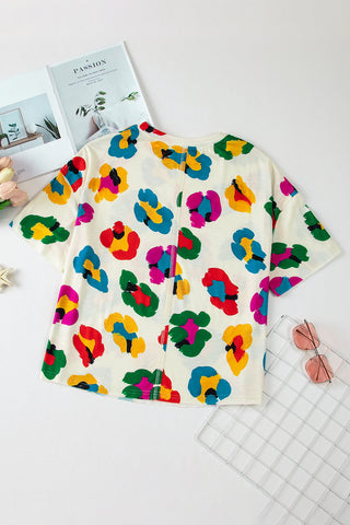 Colorful Leopard Tee Shirt - White