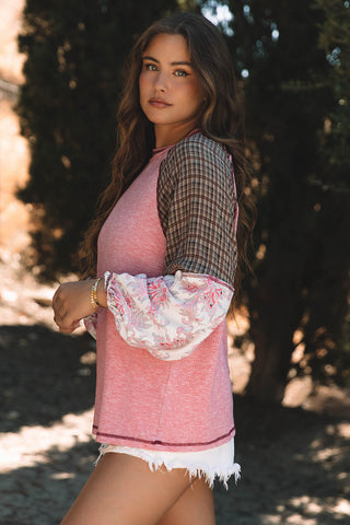 Boho Bliss Fall Top - Pink