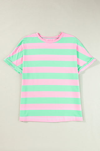 Striped Pink and Blue Top