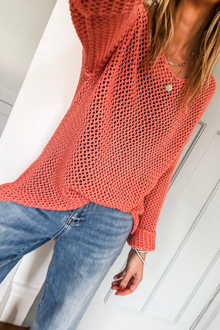 Casual Fall Sweater - Orange