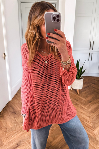 Casual Fall Sweater - Orange