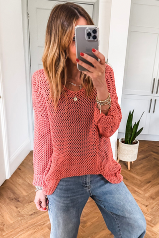 Casual Fall Sweater - Orange